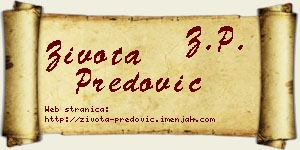 Života Predović vizit kartica